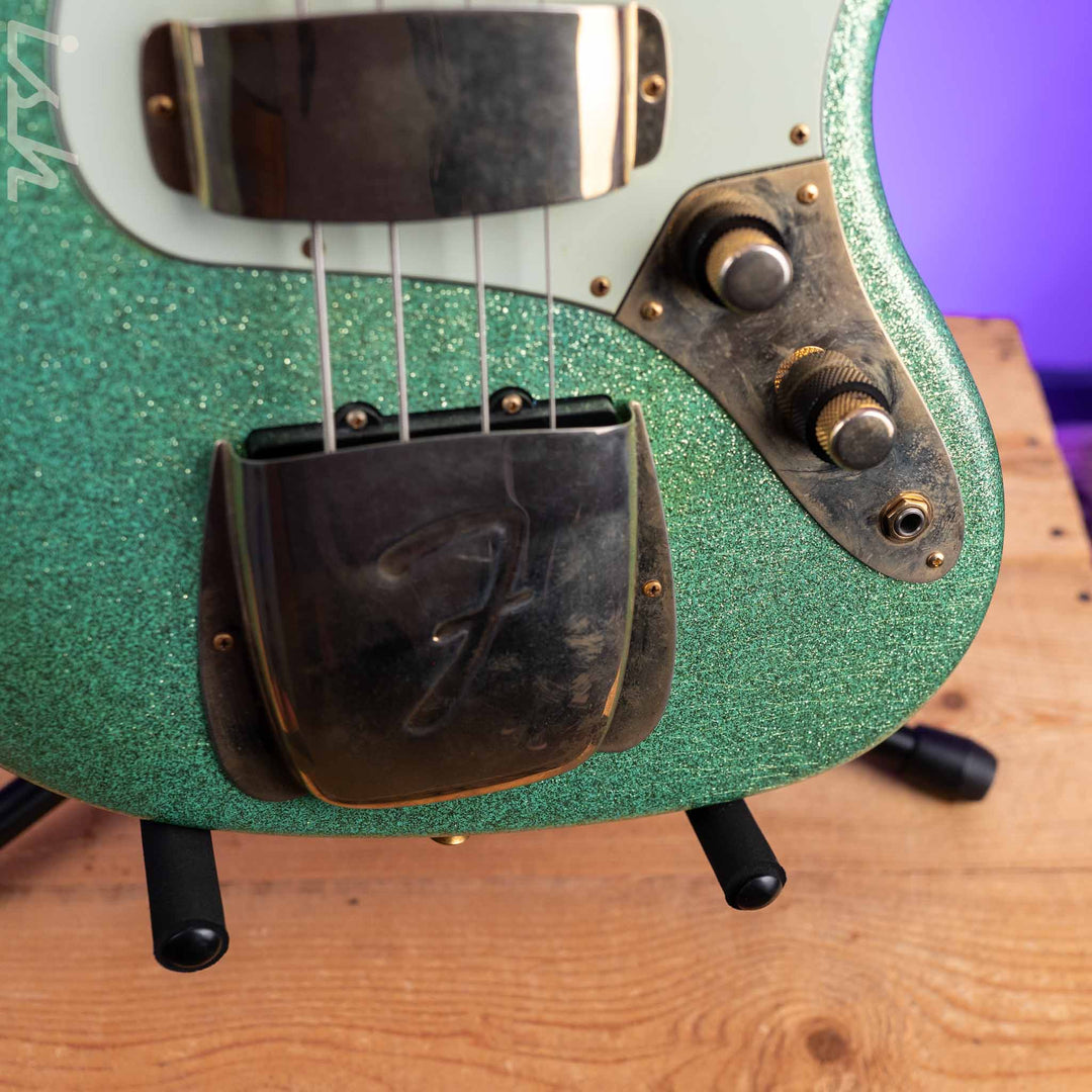 2010 Fender Custom Shop 1960 Jazz Bass Relic Seafoam Green Sparkle Gold Hardware