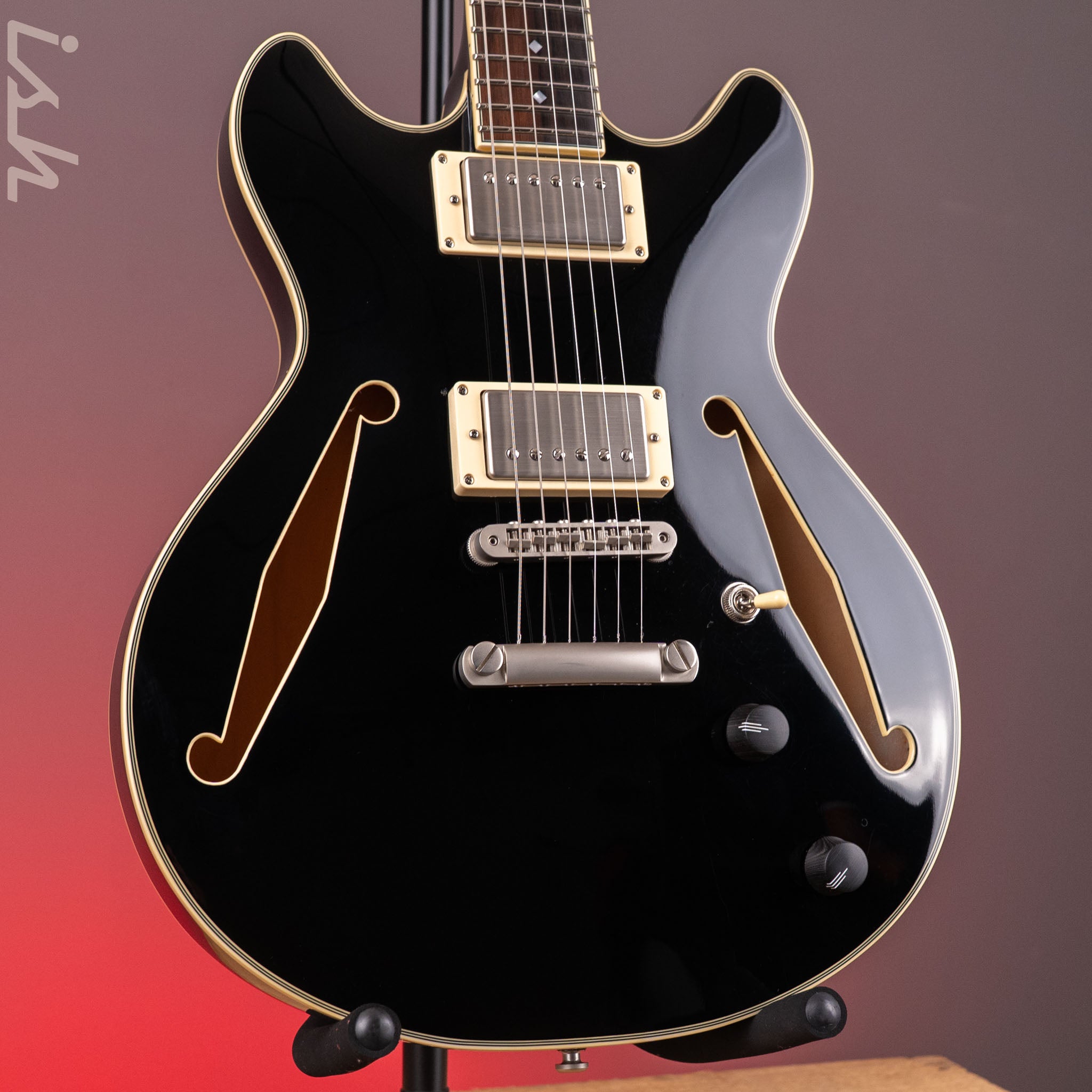 D'Angelico Excel Mini DC Tour Semi-Hollow Black