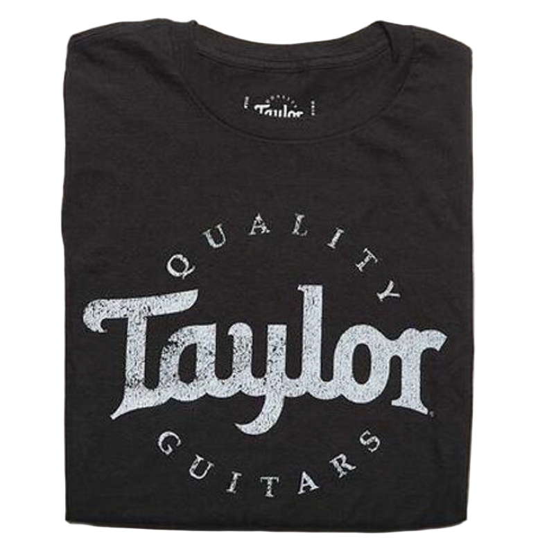 Taylor T-Shirt Basic Black Distressed Logo