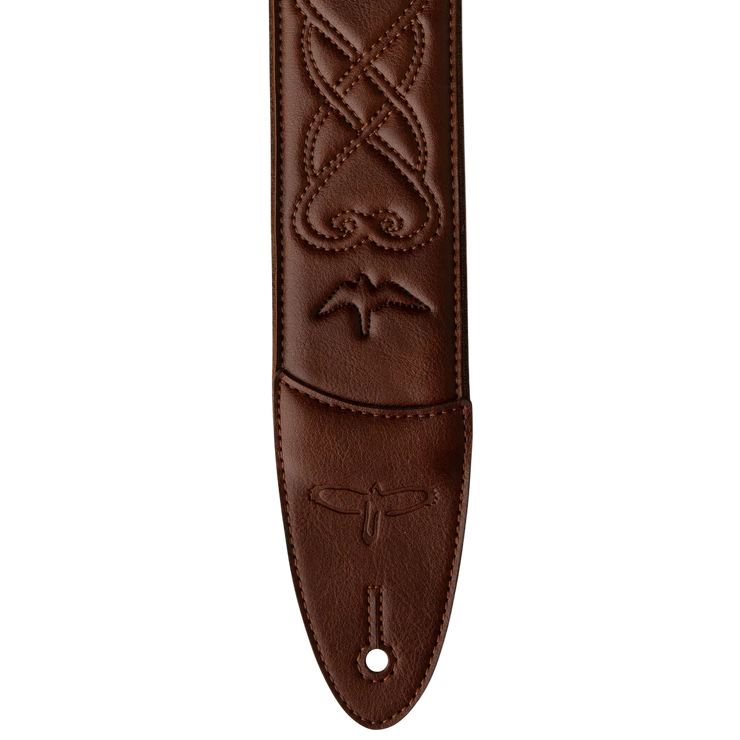 PRS 2.4" Padded Guitar Strap Faux Leather Birds Sanguine