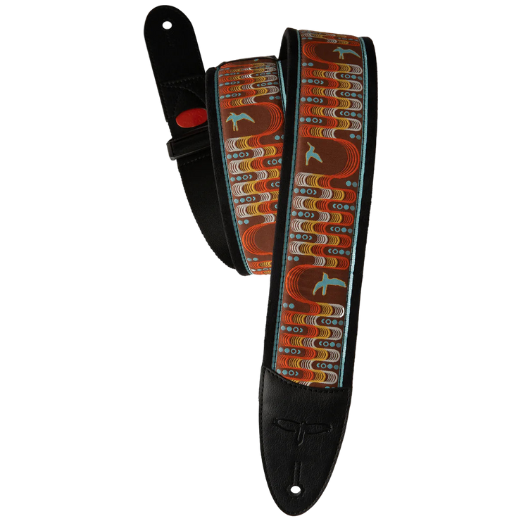 PRS 2.4" Padded Guitar Strap Jacquard Birds Wavelength Orange