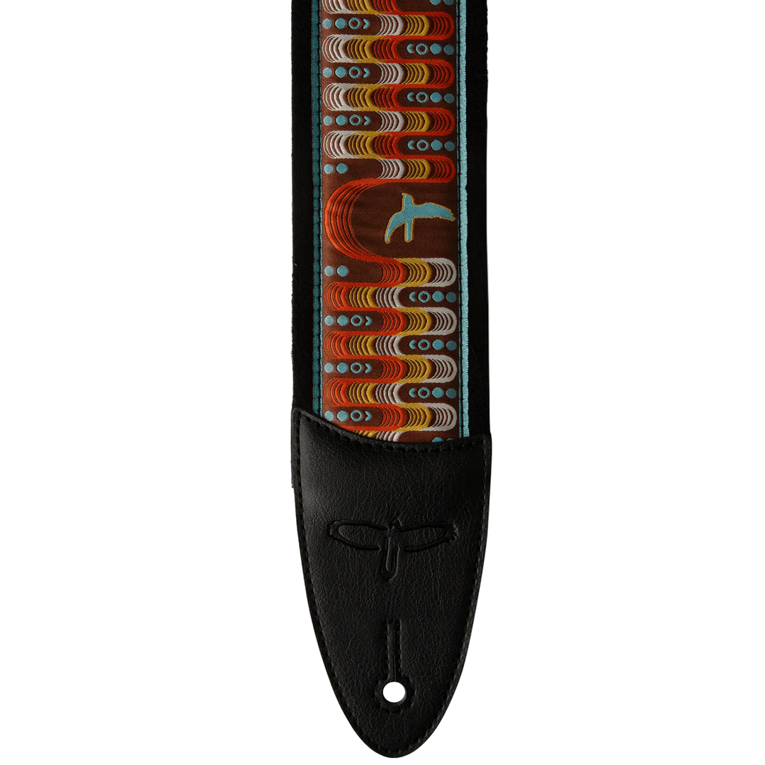 PRS 2.4" Padded Guitar Strap Jacquard Birds Wavelength Orange