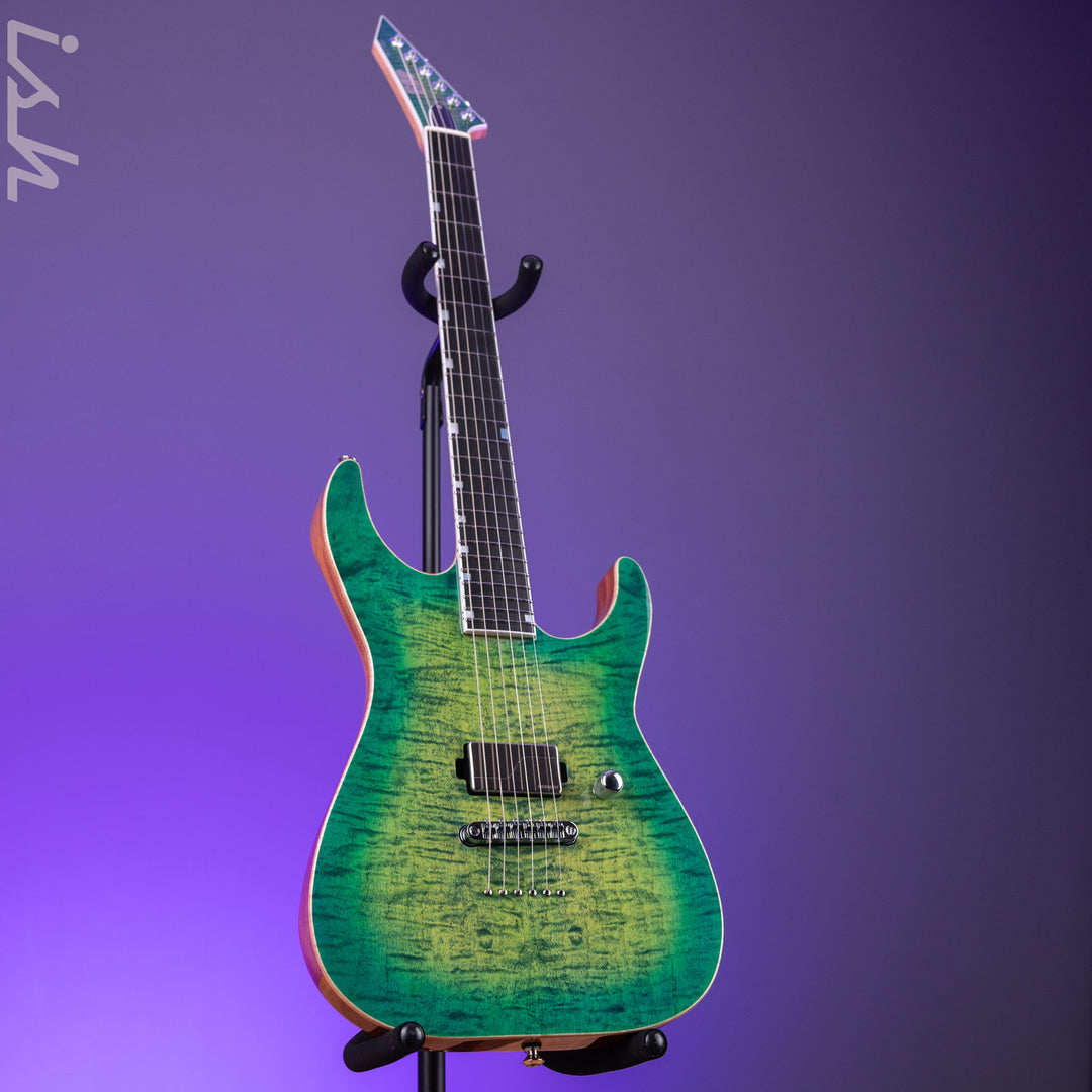 ESP USA M-I NTB NT Lime Burst Quilted Maple