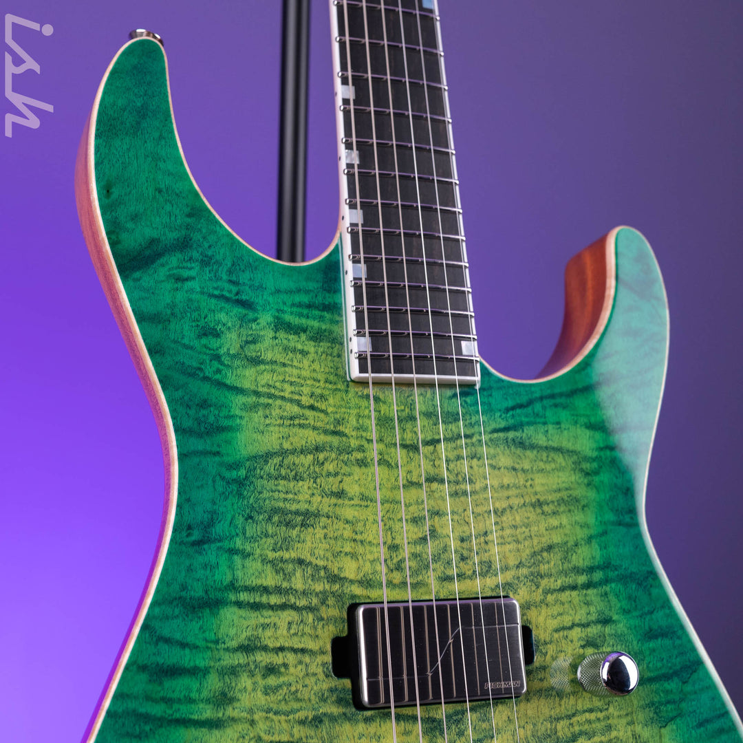 ESP USA M-I NTB NT Lime Burst Quilted Maple