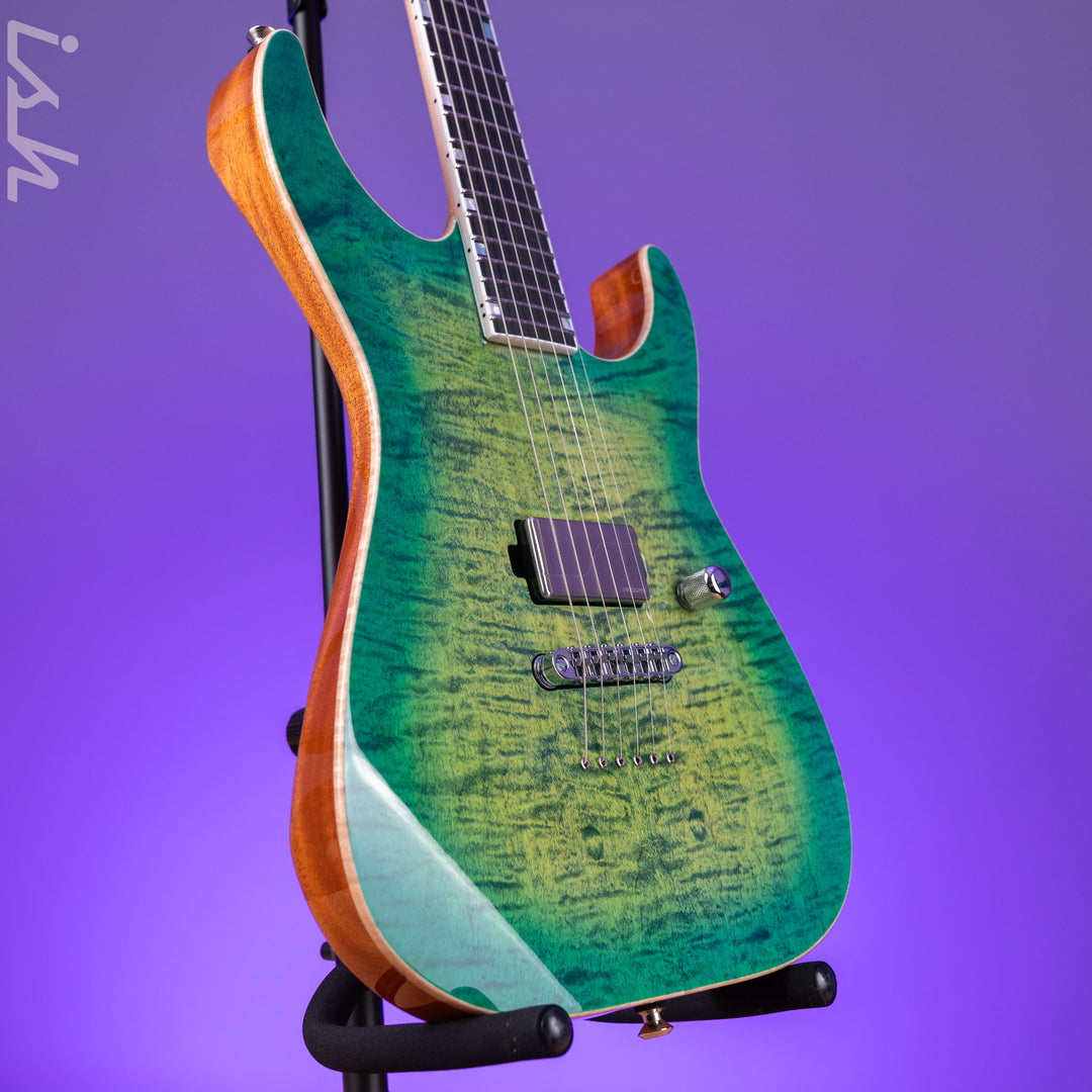 ESP USA M-I NTB NT Lime Burst Quilted Maple