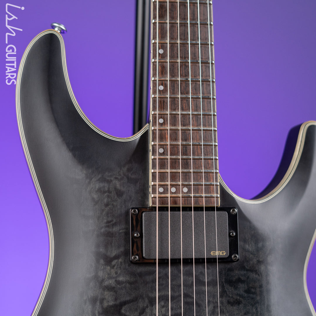 2017 Schecter C1 Platinum Satin Black Burst