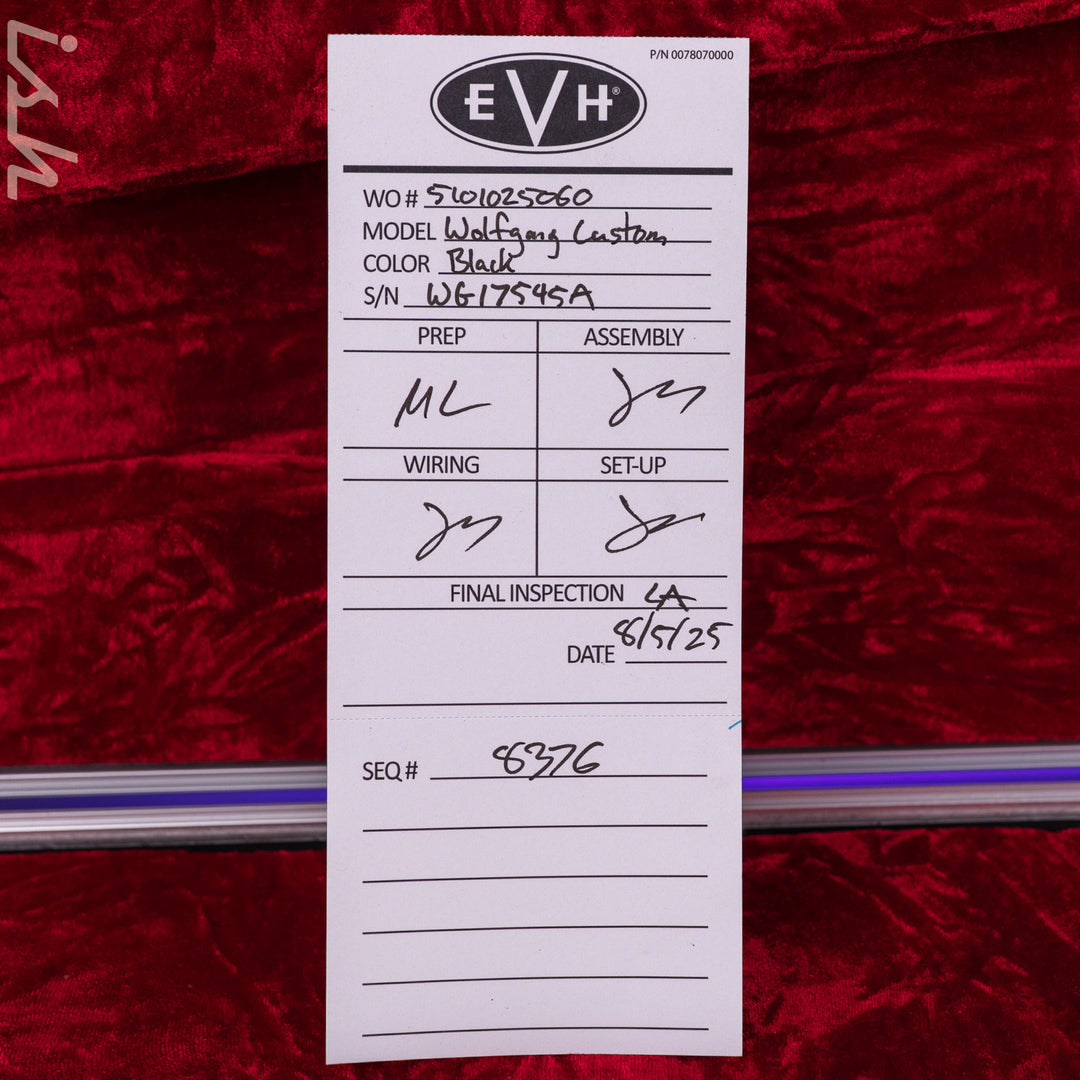 EVH® Custom Shop USA Special Edition Wolfgang® Black Nitro-Tour