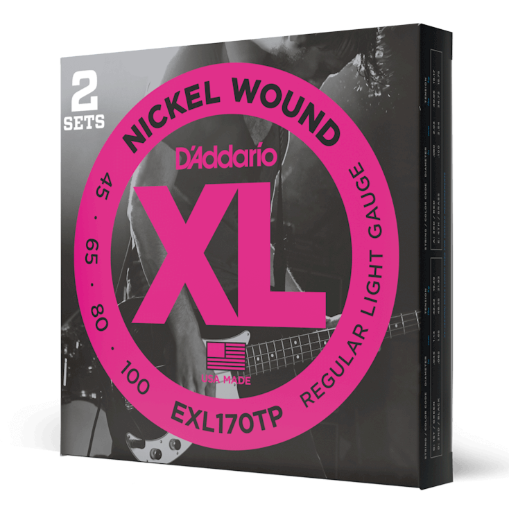 D’Addario EXL170TP Nickel Wound Regular Light Gauge Bass Strings 45/100 2 Sets