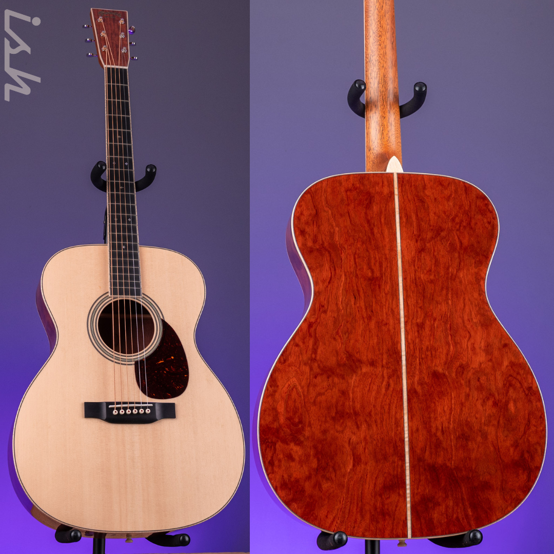 2022 Martin Custom Shop OM-28 Acoustic Guitar Quilted Bubinga Natural