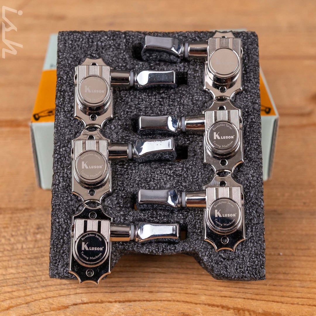 Kluson 3+3 Revolution Series G Mount Non Locking Tuners Chrome