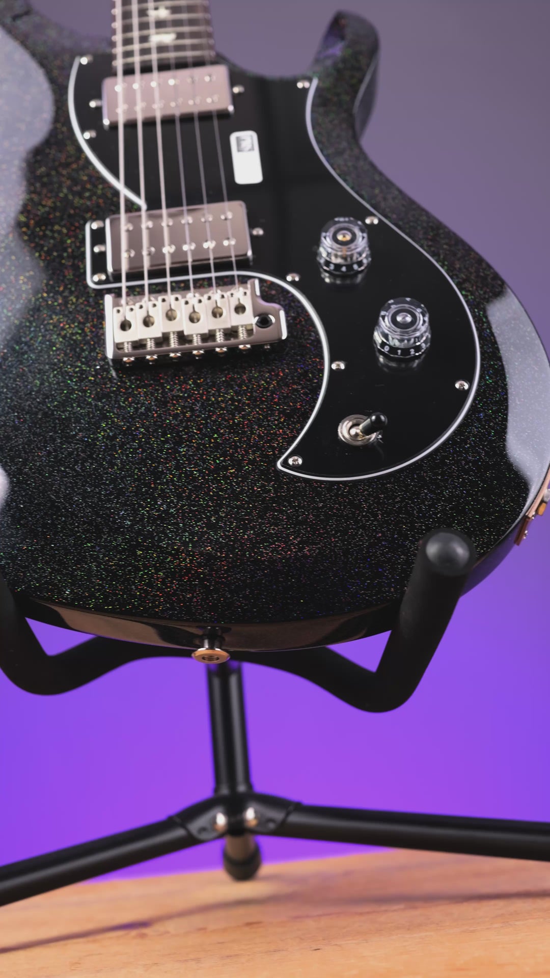 PRS S2 Vela HHT Gloss Black Rainbow Holoflake *New Model*