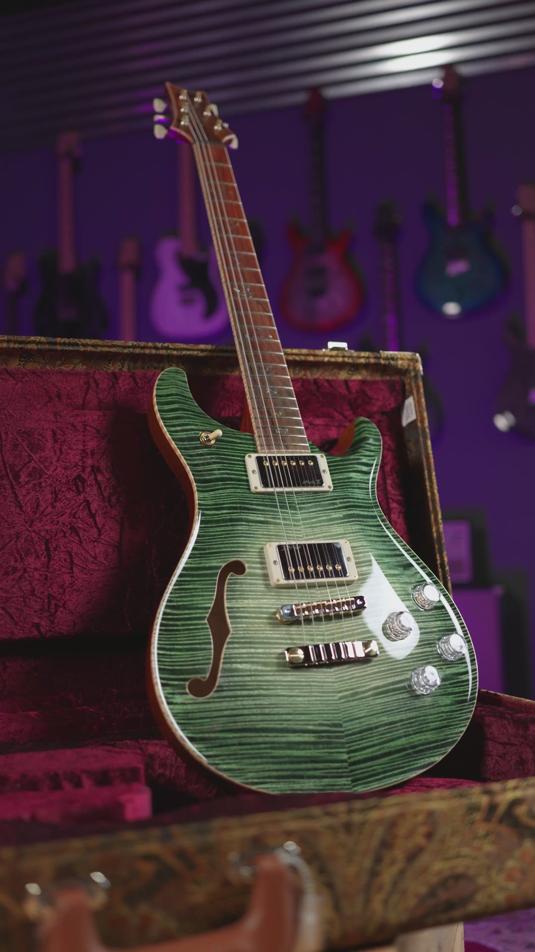 PRS Private Stock McCarty 594 Semi-Hollow Curly Maple Sage Glow