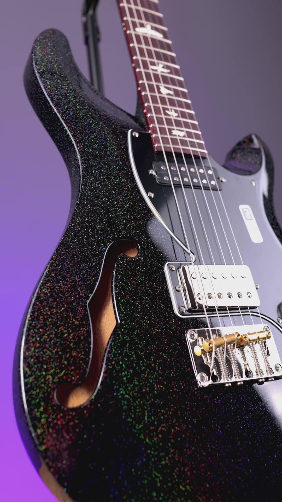 PRS S2 Vela Semi-Hollow Reclaimed Black Rainbow Holoflake Limited