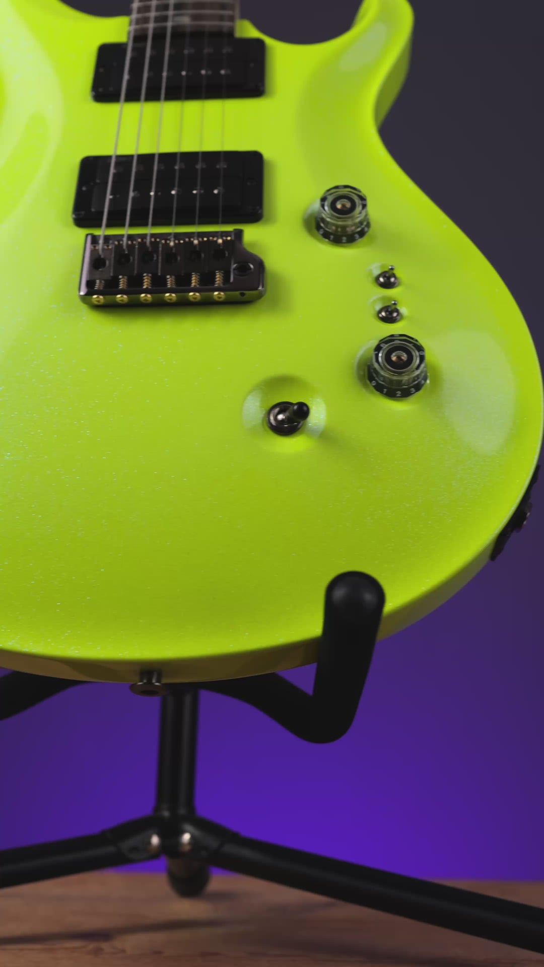 PRS Wood Library Custom 24-08 Neon Yellow Hollowflake