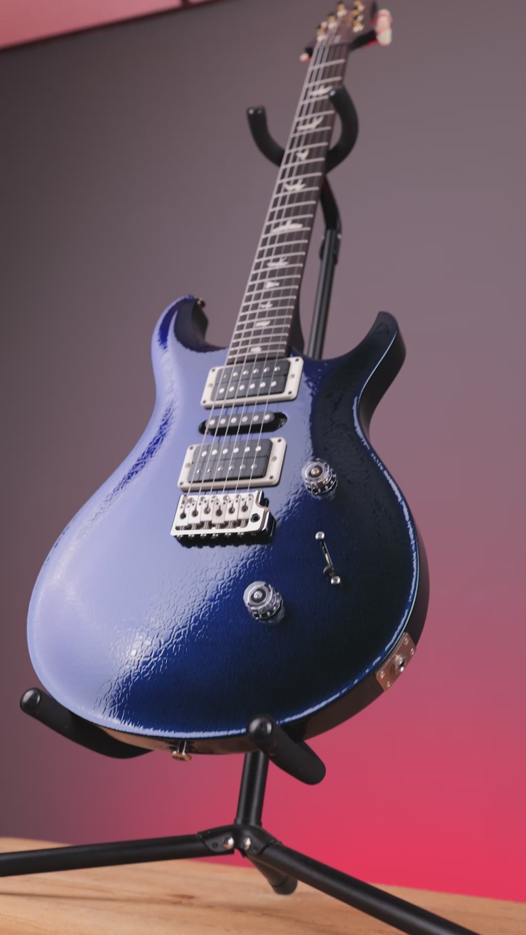 PRS CE 24 Special Green to Blue Colorshift Crackle w/ Black Satin Neck Sprayer&