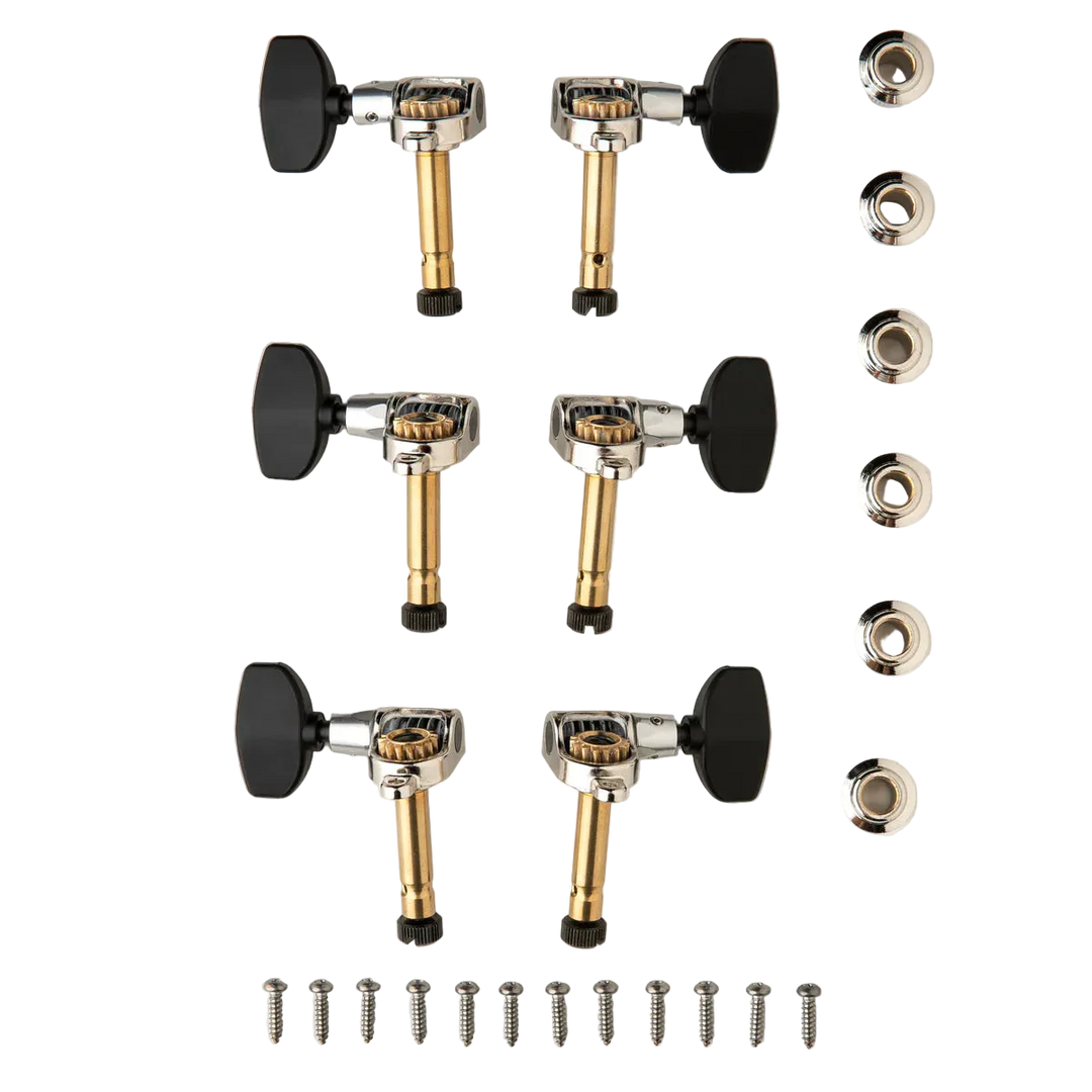 PRS Phase III Locking Tuners Black Wing Button Collar Set of Six