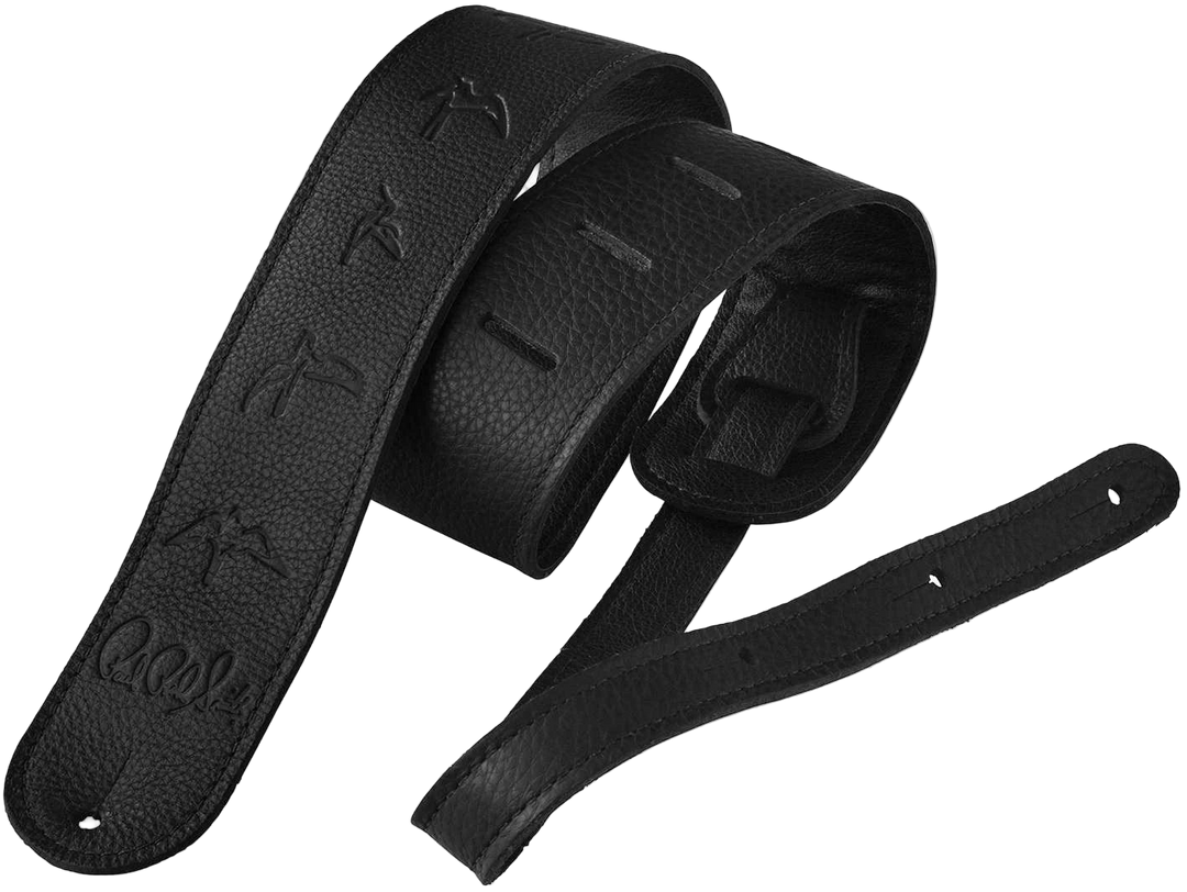 PRS Black Leather Birds Strap