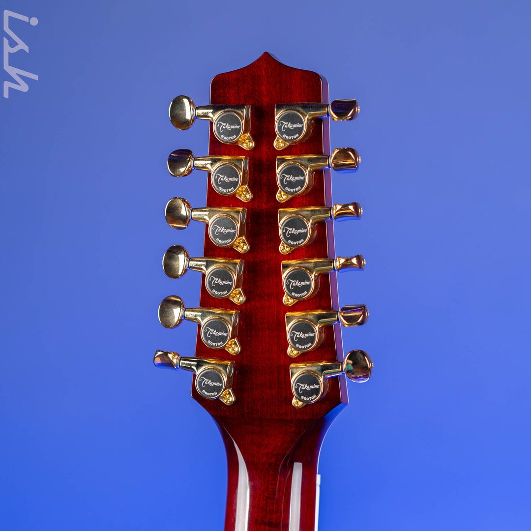 Takamine Thinline TSP158C-12 12-String Acoustic-Electric Guitar See-Through Red Demo