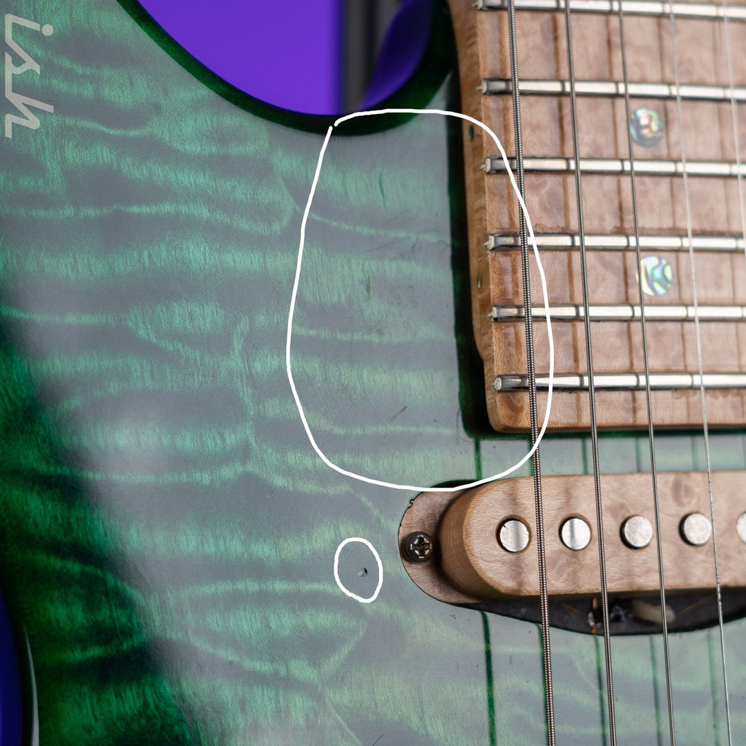 JP Guitars Luna Emerald Green Quilt