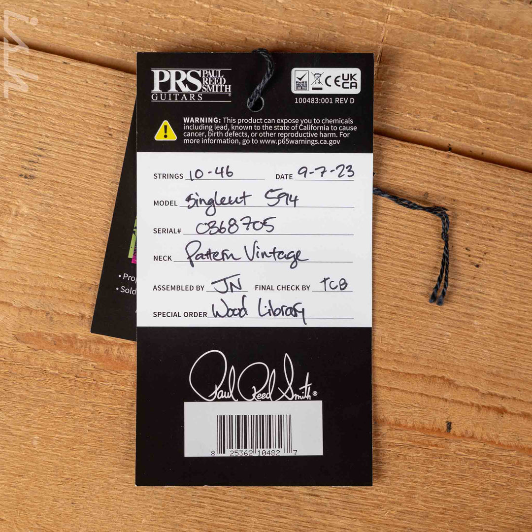 PRS McCarty 594 Singlecut Wood Library Brazilian Rosewood Fretboard Black Satin