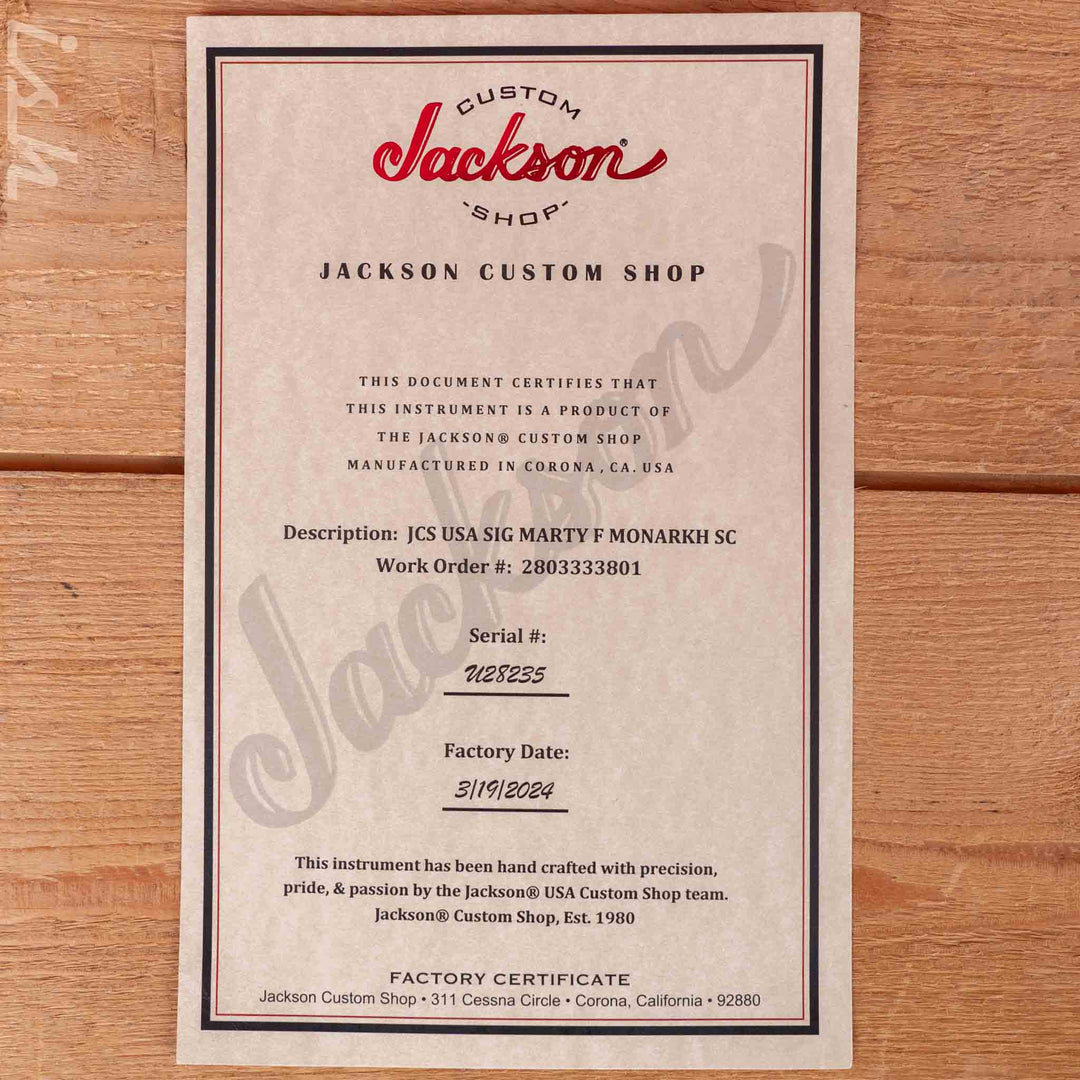 Jackson Custom Shop USA Marty Friedman Signature MF-1 Black Gloss White Bevel