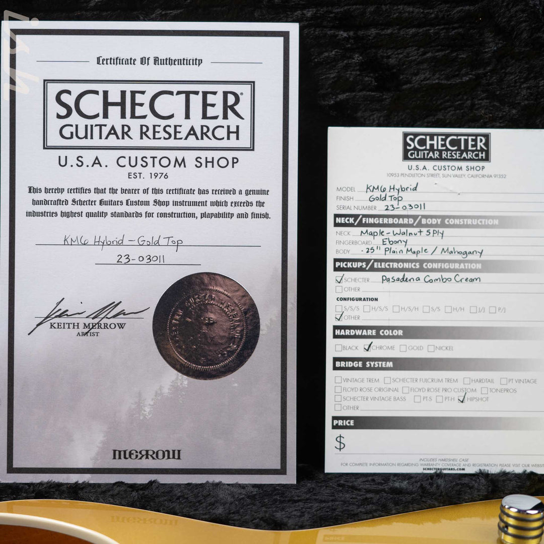 2023 Schecter USA Custom Shop KM-6 III Hybrid Keith Merrow Signature Gold Top