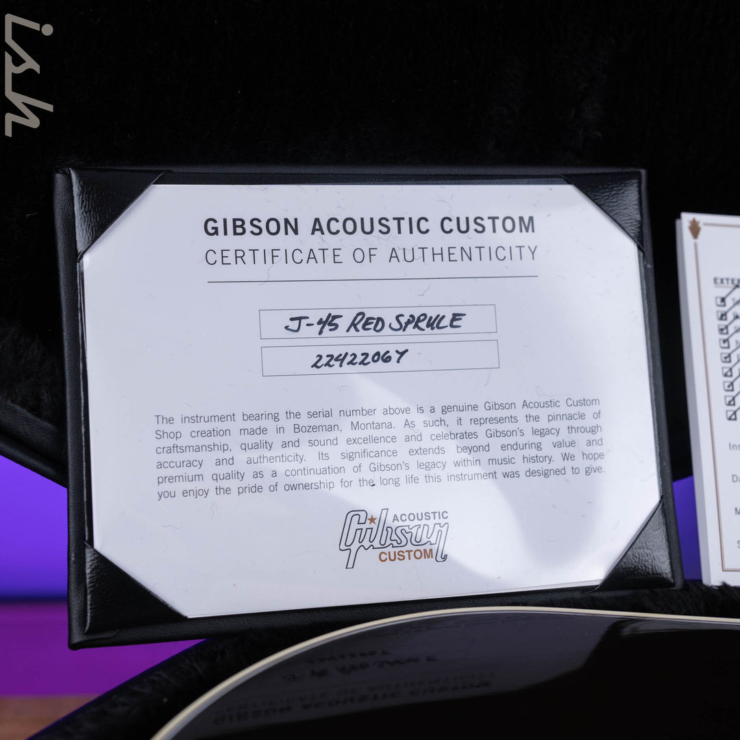 2022 Gibson Custom Shop J-45 Adirondack Spruce Top