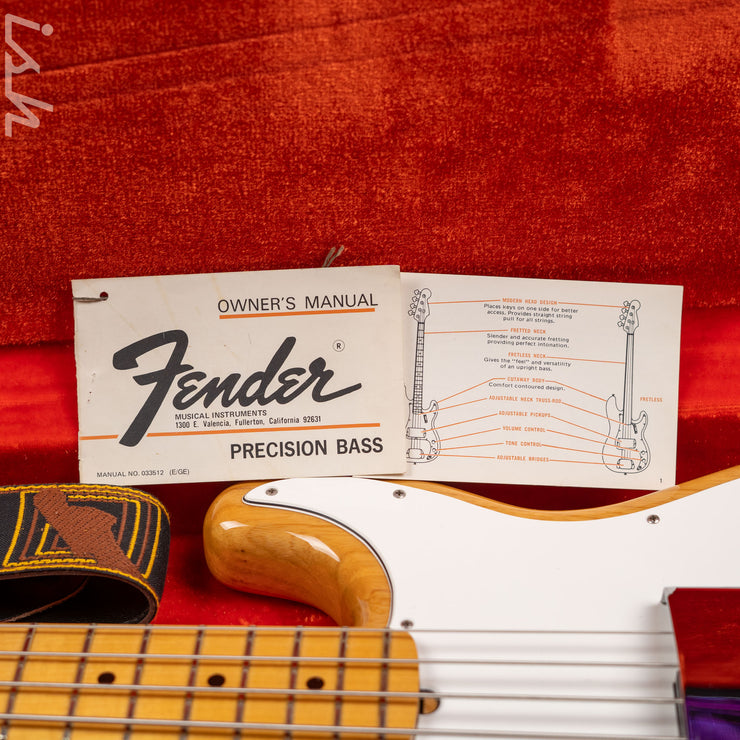 1976 Fender USA Precision Bass Natural - 1 Owner, Original Receipt