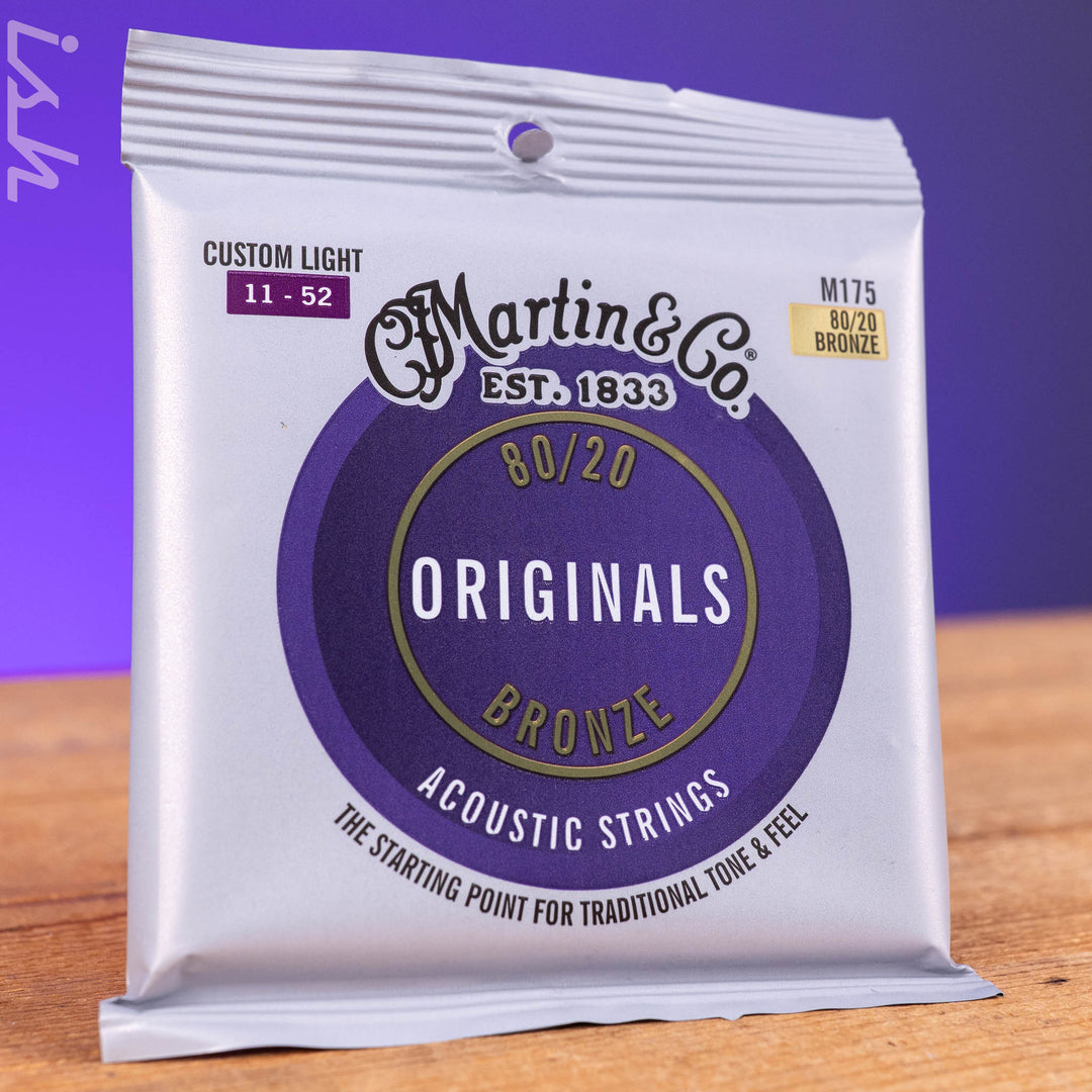 Martin M175 11-52 Custom Light Original Acoustic Strings 80/20 Bronze
