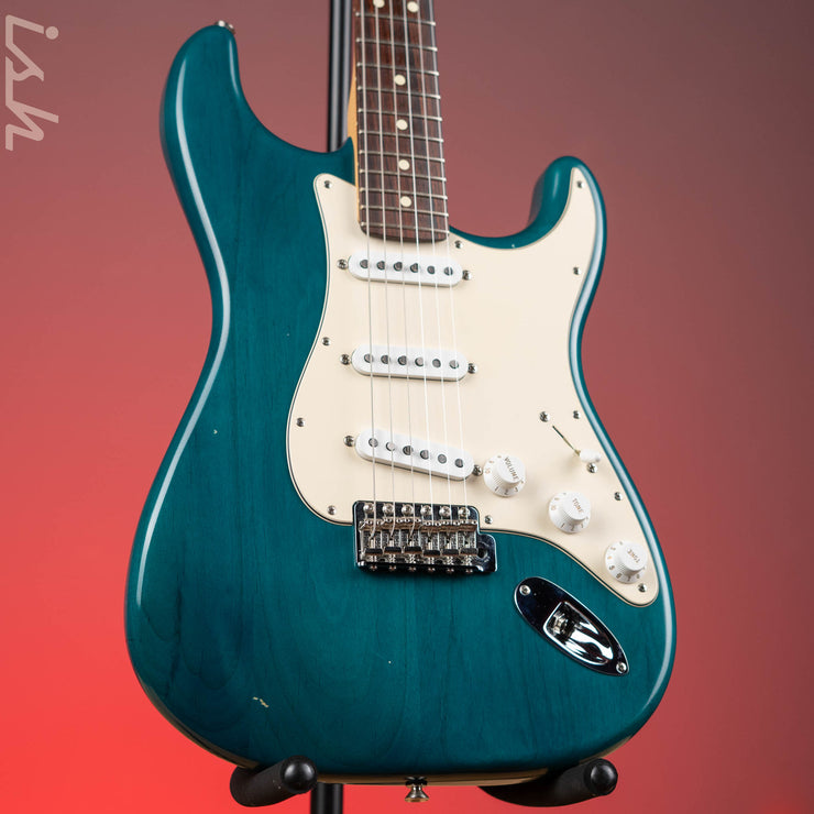 2002 Fender Highway One Stratocaster Transparent Satin Blue – Ish Guitars