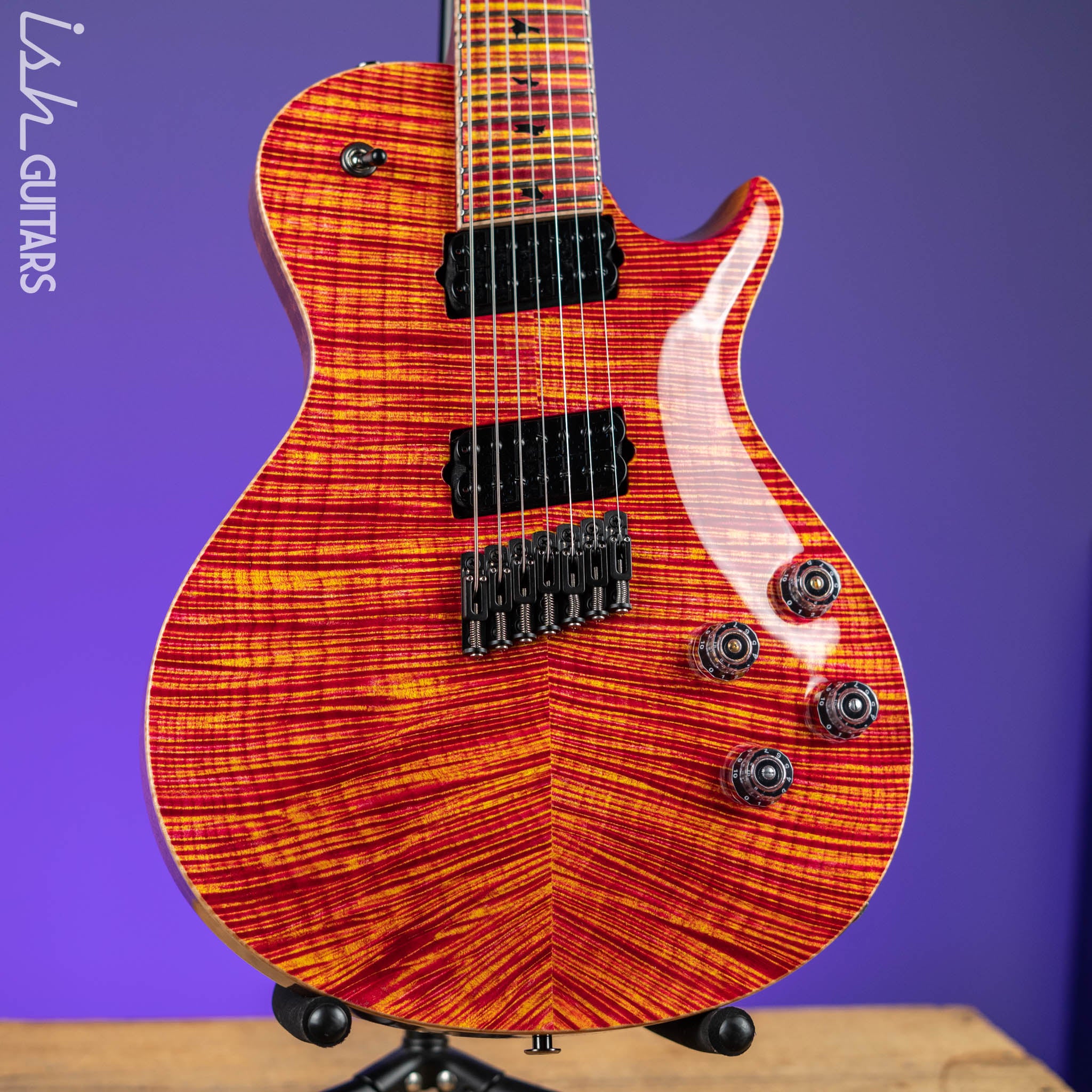 ギター PRS #7 treble and bass PRS Private Stock Singlecut 7-String Multi-Scale Raspberry Lemon