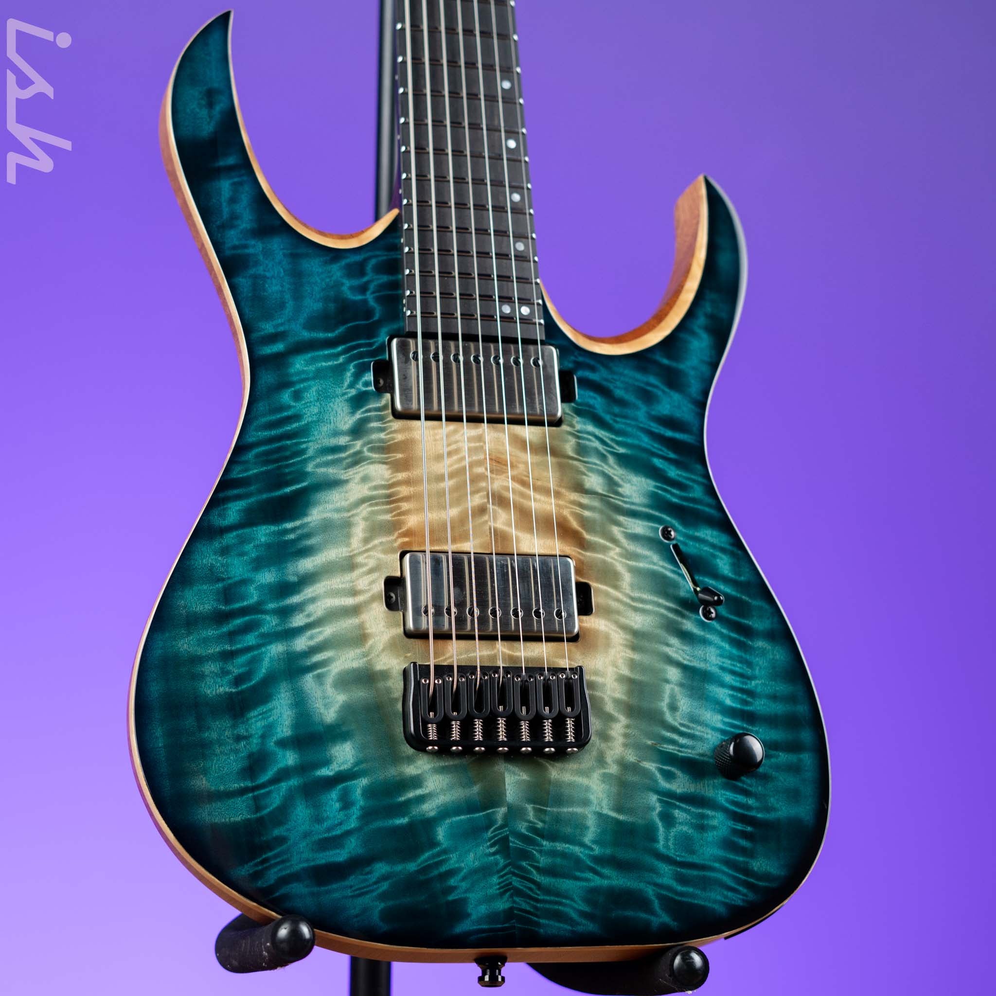 Mayones Duvell Elite 7 Electric Guitar Natural Fade Turquoise