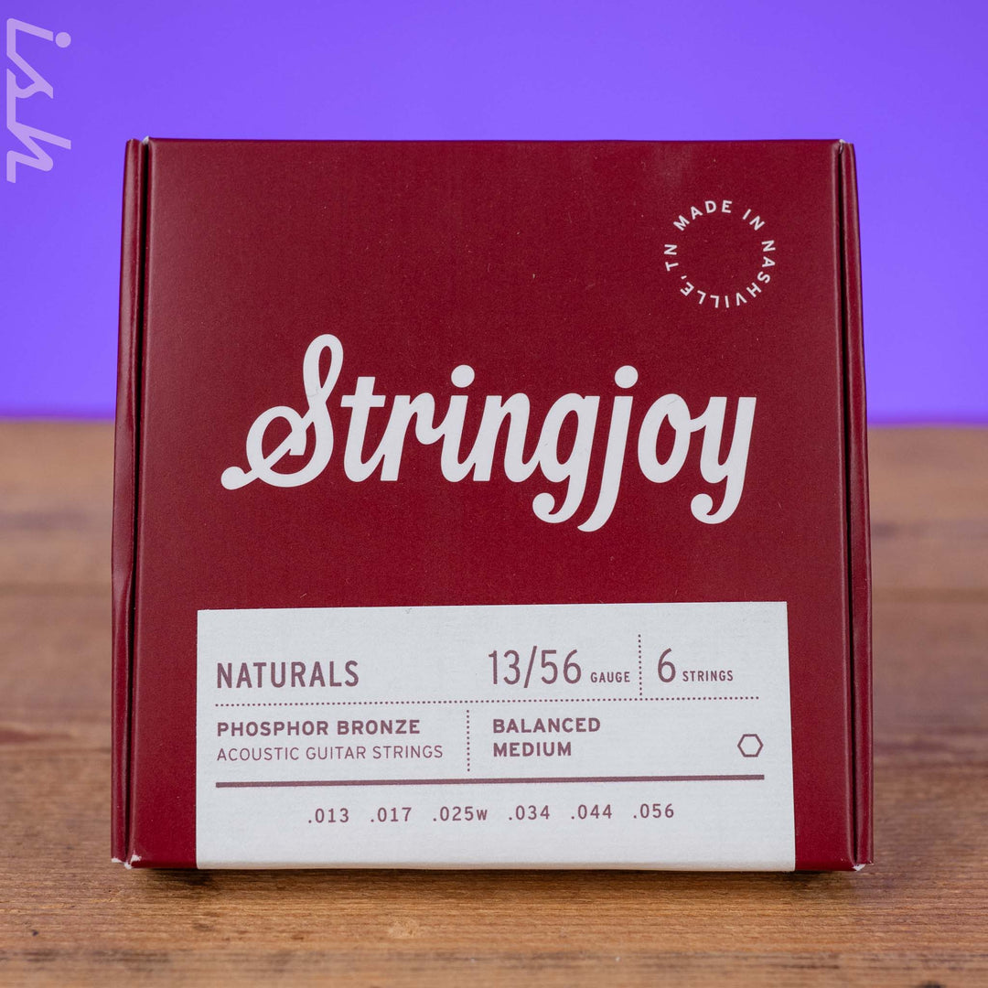 Stringjoy Naturals Medium Gauge (13-56) Phosphor Bronze Acoustic Guitar Strings