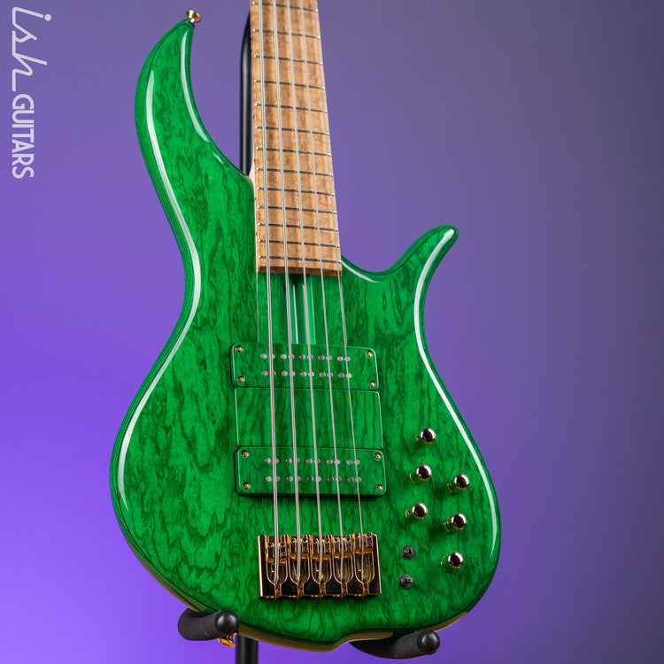 F Bass Deluxe BN5 5-String Bass Transparent Green – Ish Guitars