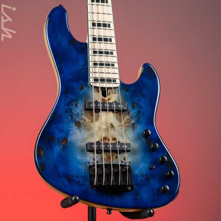 Mayones Jabba Custom EP 5 Bass Transparent Natural Fade Blue Burst 