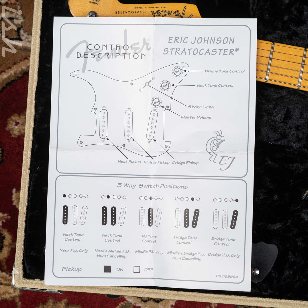 2018 Fender Eric Johnson Signature Thinline Strat Semi-Hollow Electric Guitar Vintage White