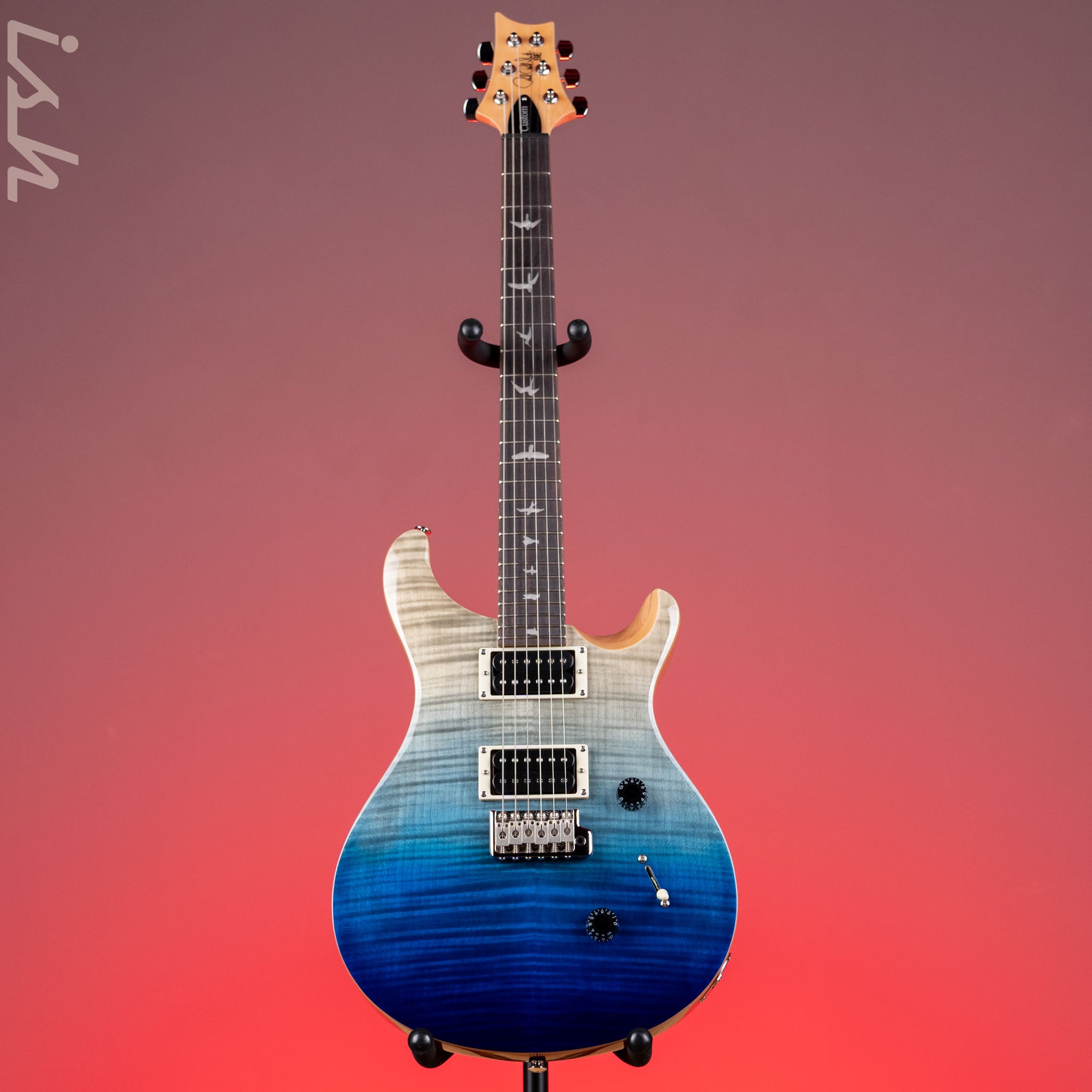 PRS SE Custom 24 Electric Guitar Blue Fade Demo – Ish Guitars