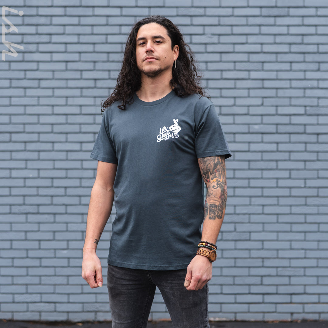 Ish T-Shirt Comic Skull Petrol Blue