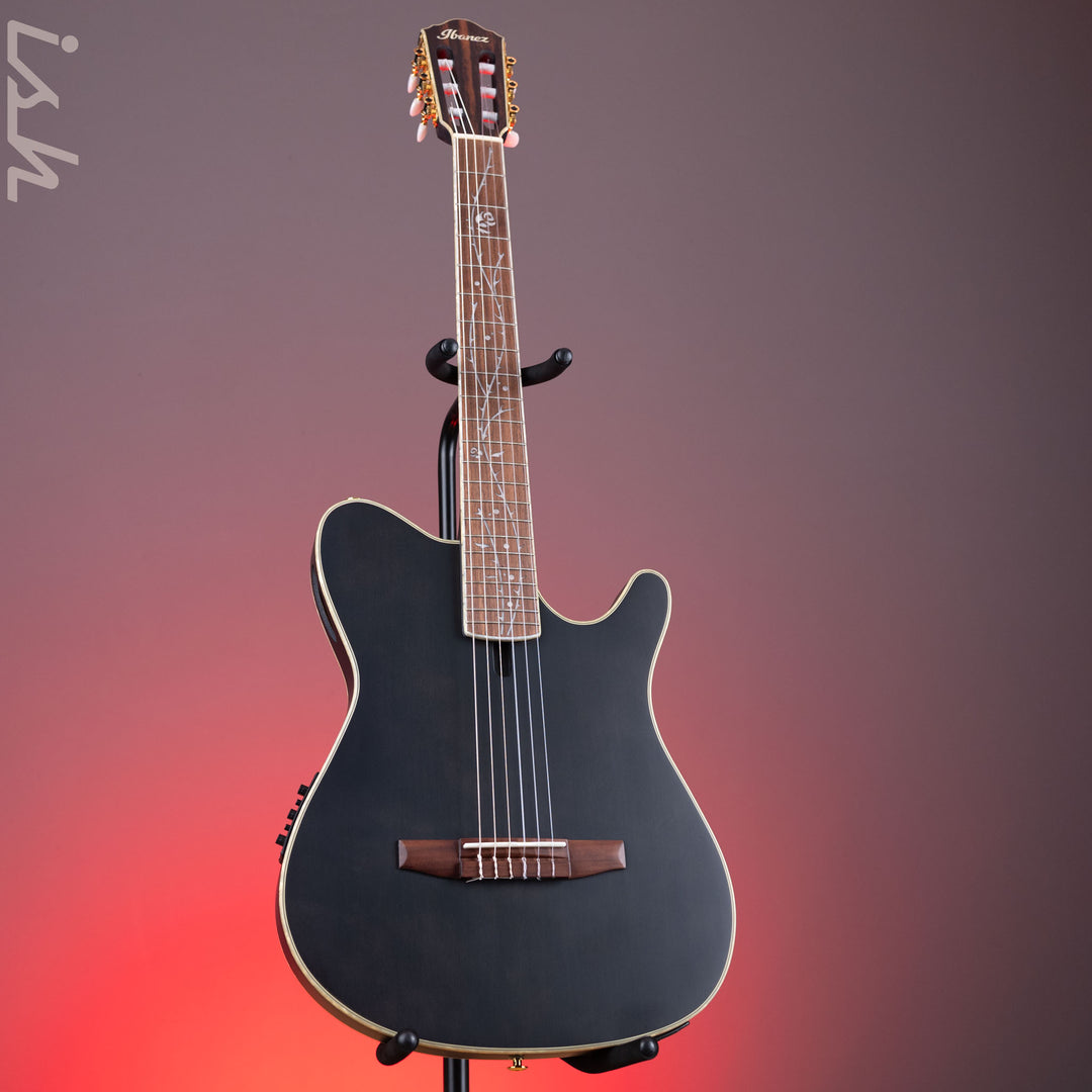 Ibanez TOD10N Tim Henson Signature Nylon Acoustic-Electric Guitar Transparent Black Flat Demo
