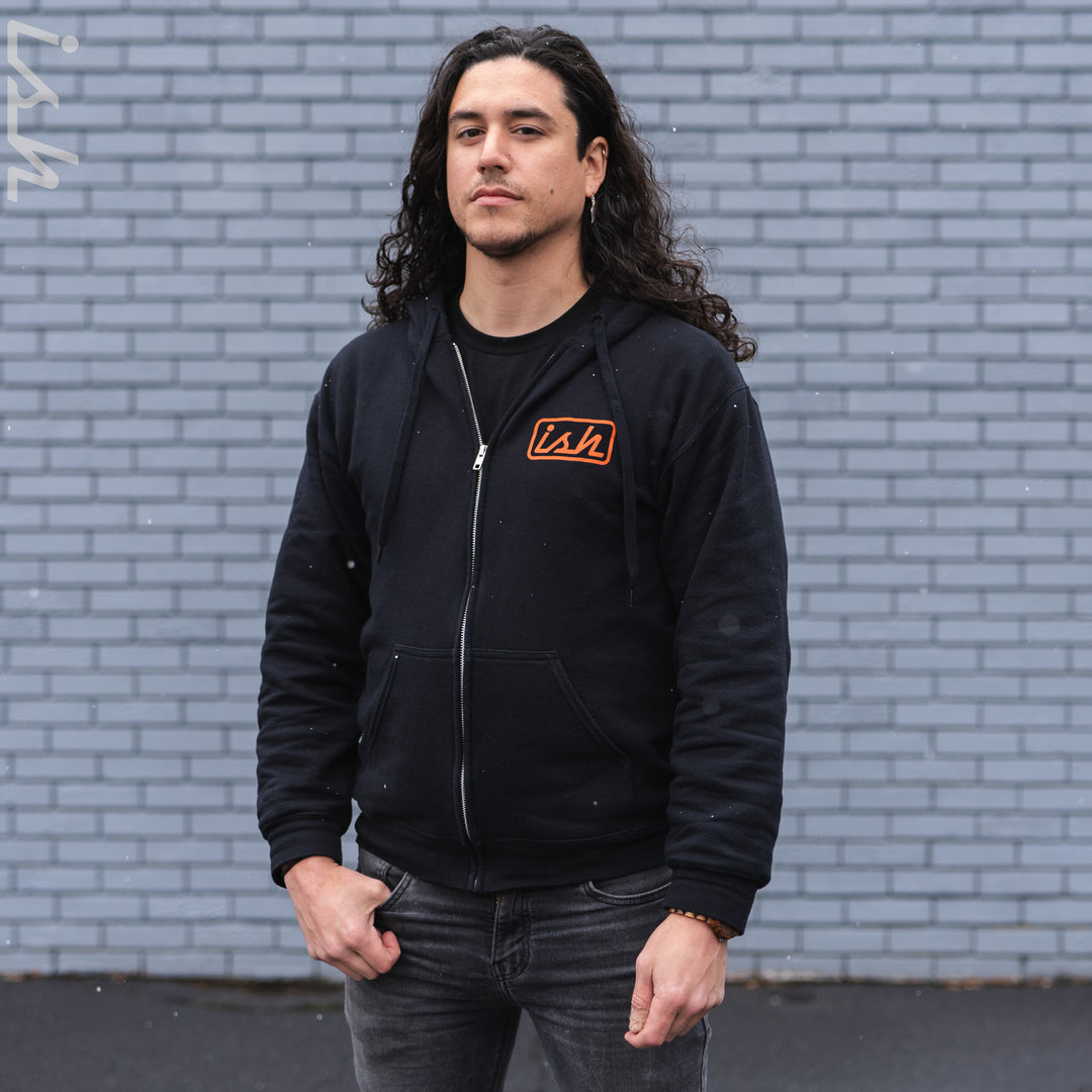 Ish Black Zip-Up Hoodie