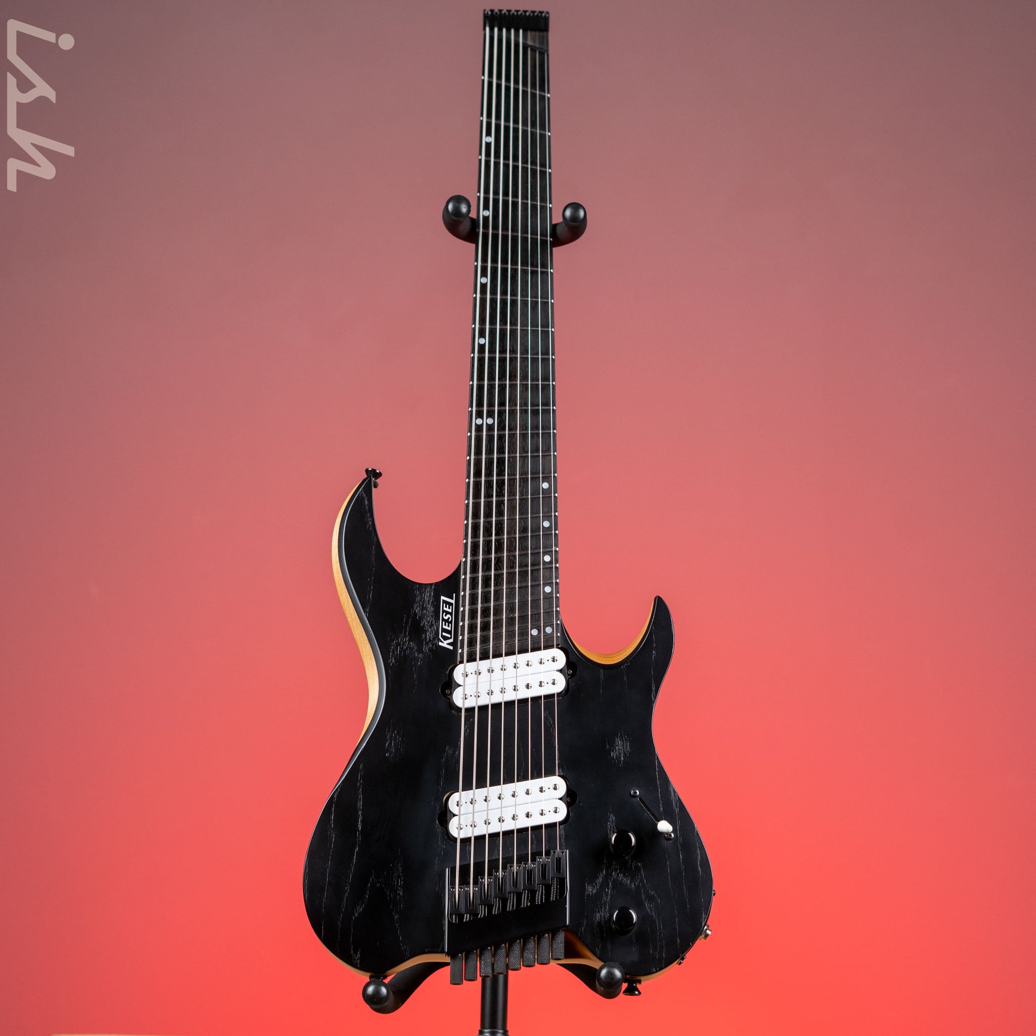 Kiesel Vader 8-String Multiscale Guitar Black Satin – Ish Guitars
