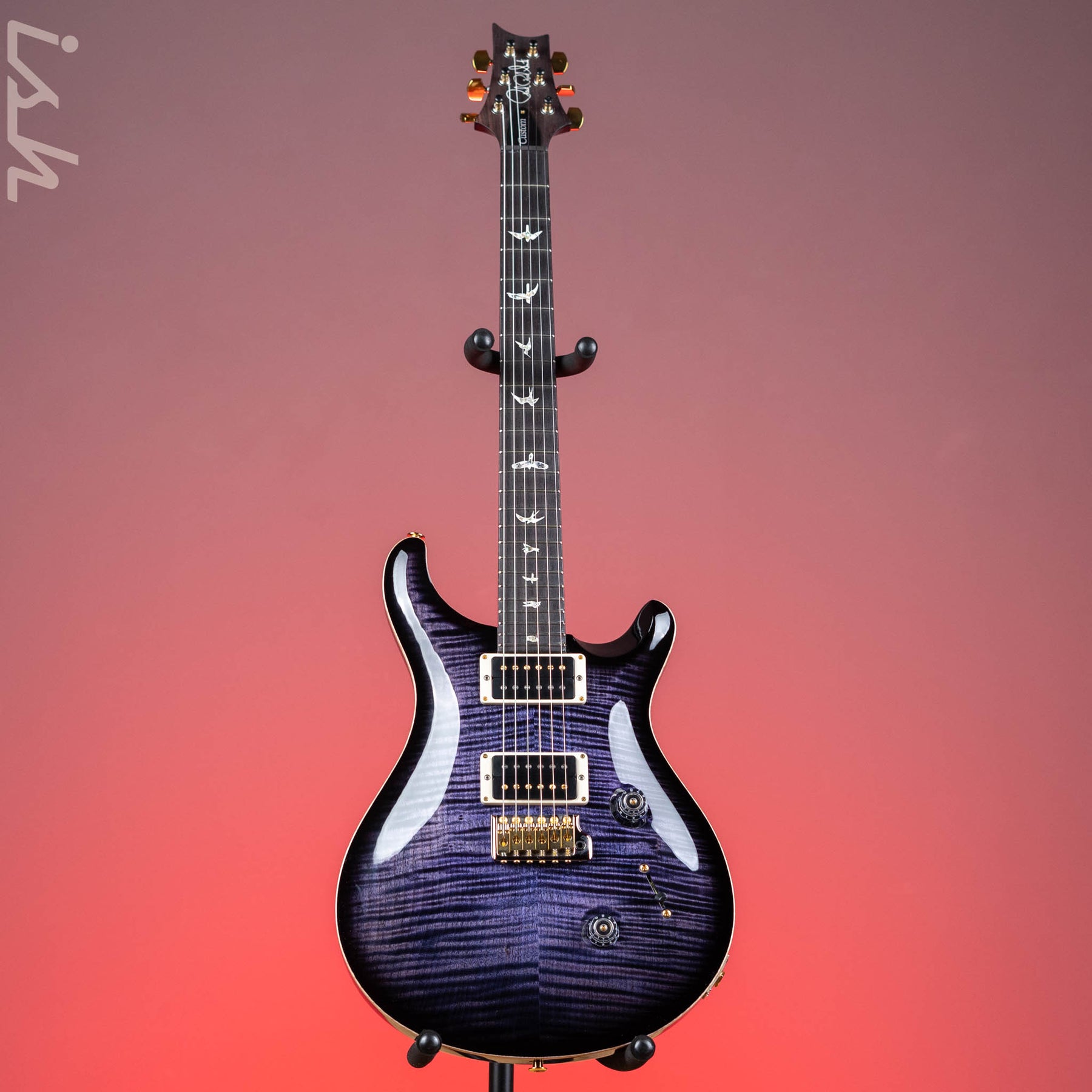 PRS Custom 24 Electric Guitar 10-Top Purple Iris Smoke Burst – Ish 