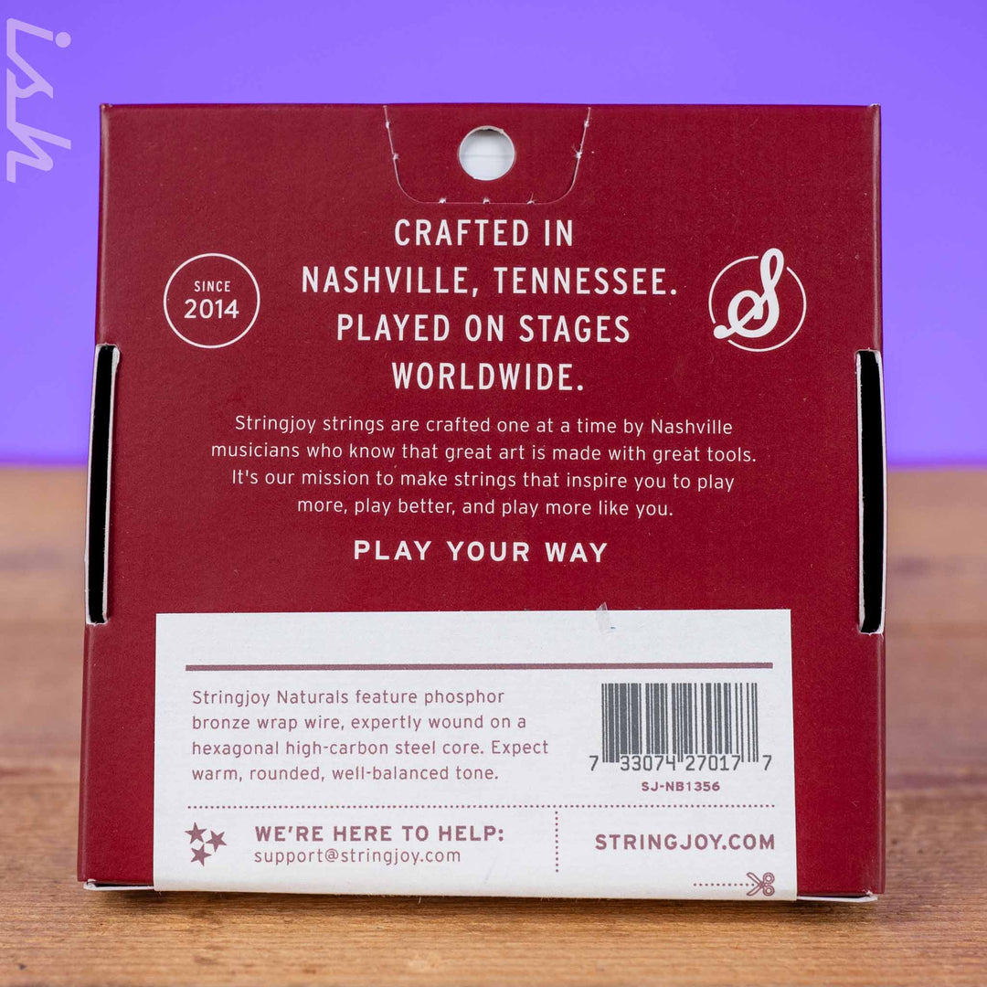 Stringjoy Naturals Medium Gauge (13-56) Phosphor Bronze Acoustic Guitar Strings