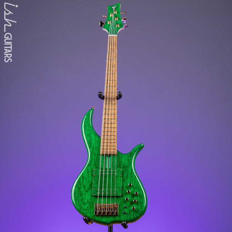 F Bass Deluxe BN5 5-String Bass Transparent Green – Ish Guitars