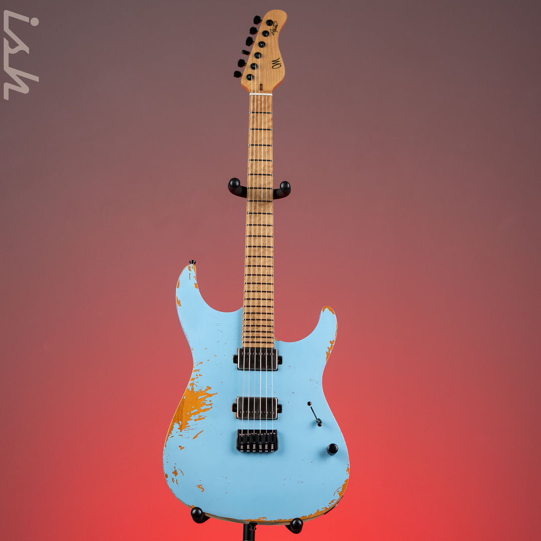 Mayones Aquila Aged Relic 6 Daphne Blue Satin NAMM 2024