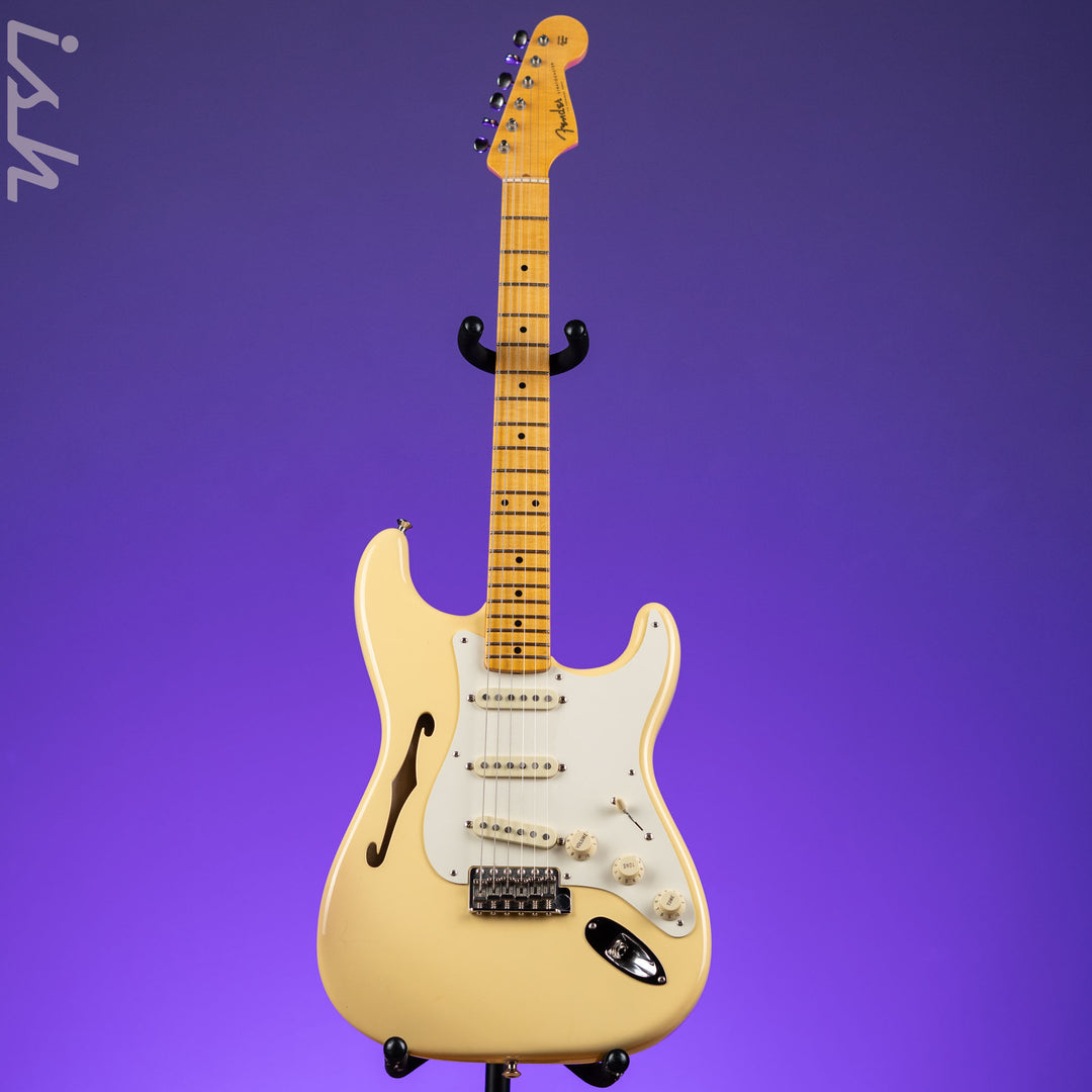2018 Fender Eric Johnson Signature Thinline Strat Semi-Hollow Electric Guitar Vintage White