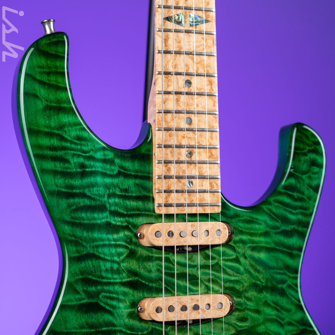 JP Guitars Luna Emerald Green Quilt