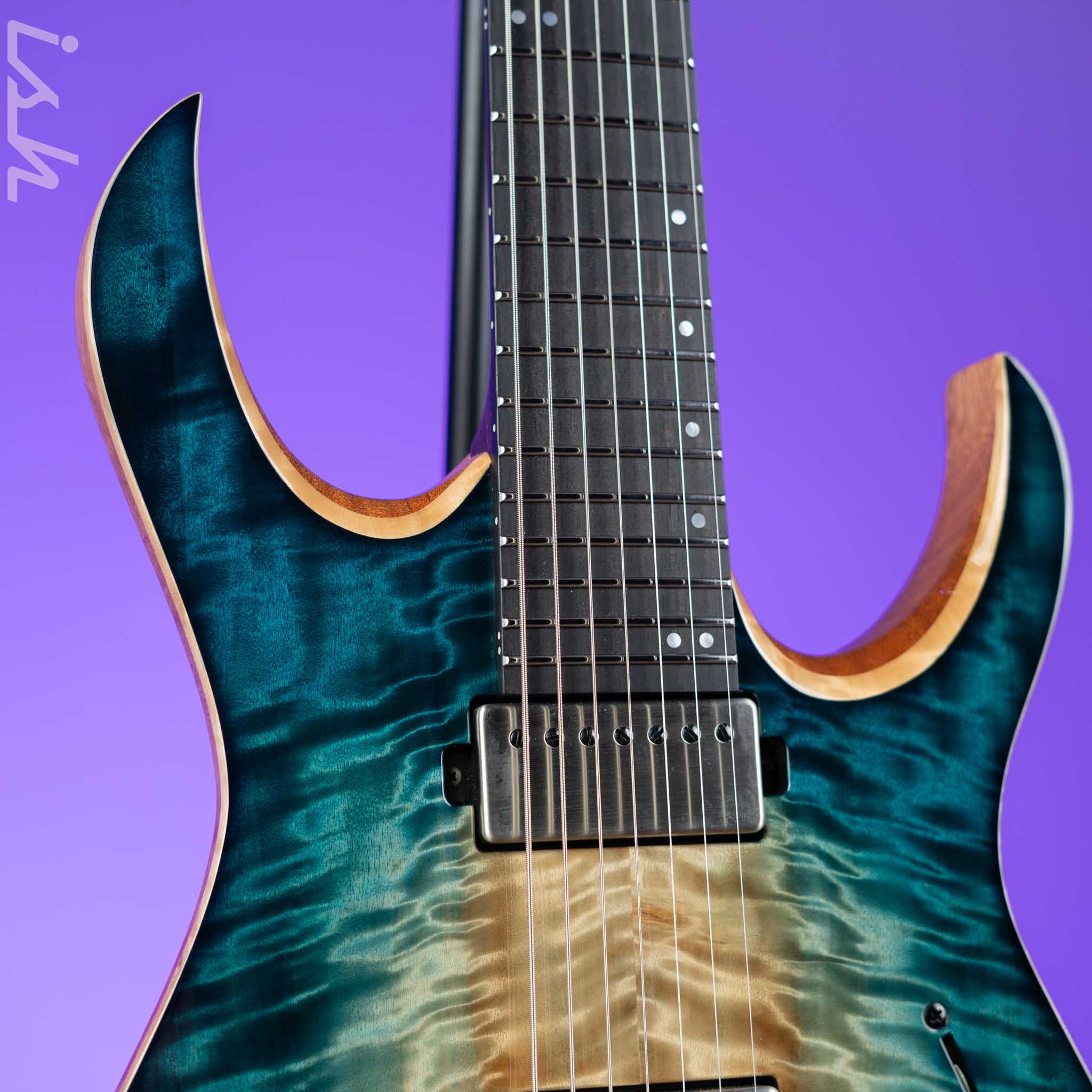 Mayones Duvell Elite 7 Electric Guitar Natural Fade Turquoise