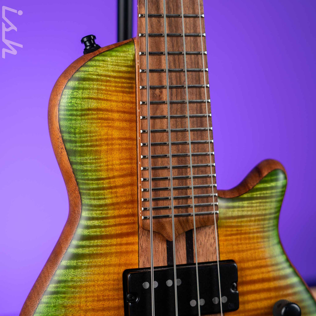 Mayones Cali 4 Bass Flamed Maple 3A Greenburst Matte NAMM 2024