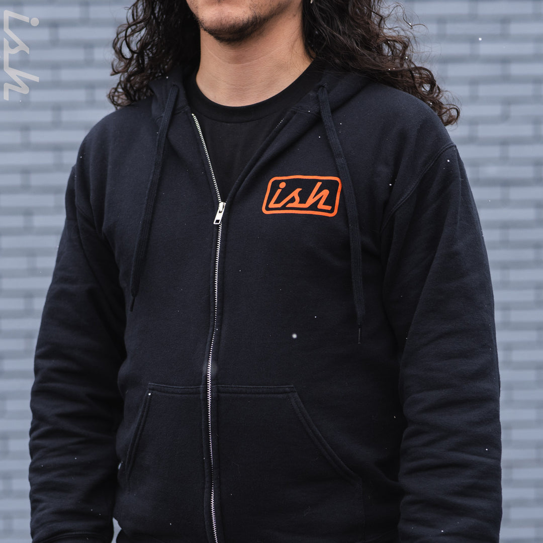 Ish Black Zip-Up Hoodie